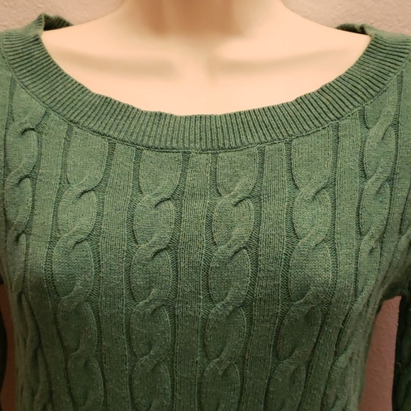 Ann Taylor Loft Ribbed Green S Sweater Top - Picture 2 of 6